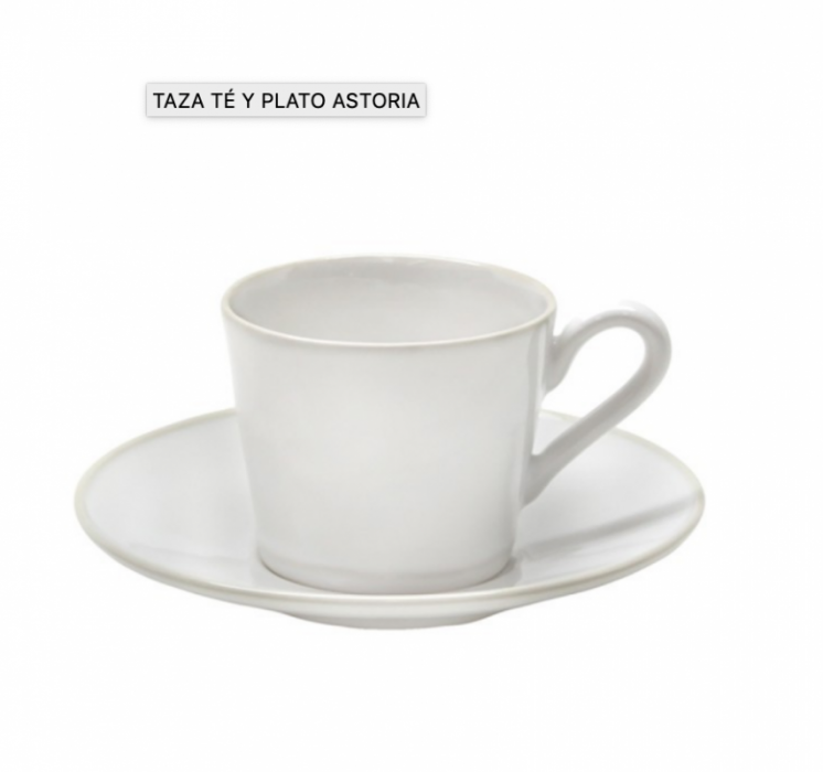 Taza té con plato Astoria blanco