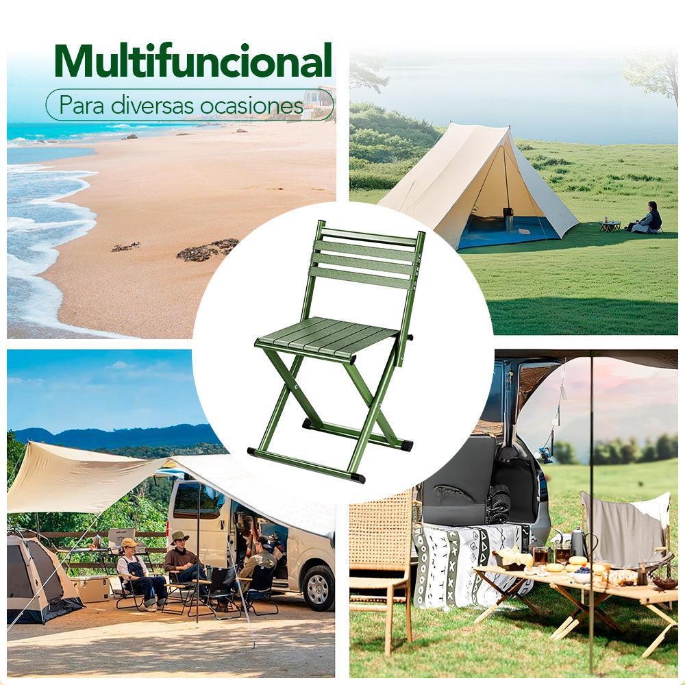 Silla Plegable 2 en 1 para Playa Jardín Camping Terraza Verde DD4 - Imagen 5