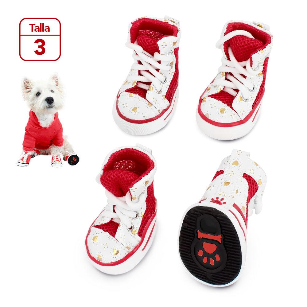 Zapatos para Perros Mascotas Antideslizante Rojo JJ3 - Imagen 9