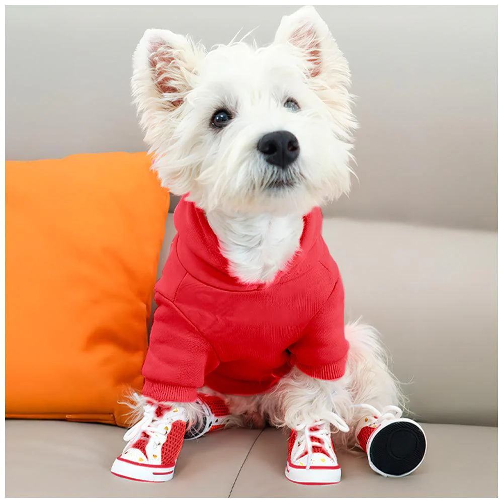 Zapatos para Perros Mascotas Antideslizante Rojo JJ3 - Imagen 2