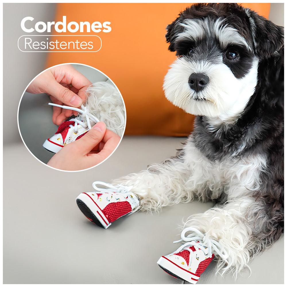 Zapatos para Perros Mascotas Antideslizante Rojo JJ3 - Imagen 5