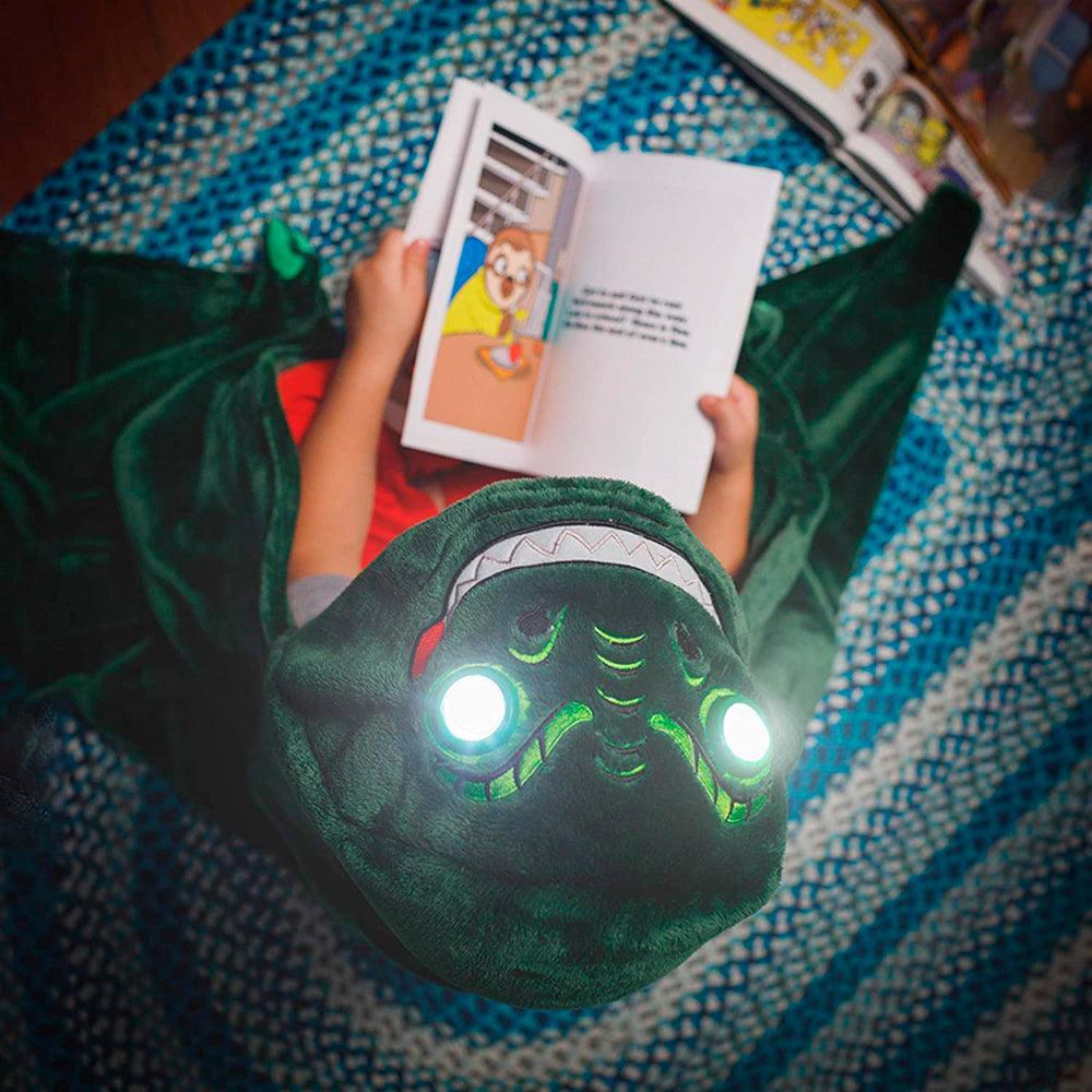 Manta Abrigo con Capucha con Luces LED Dinosaurio Verde MD - Imagen 3